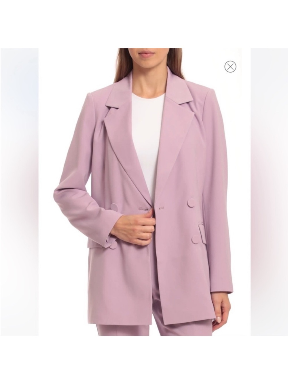 Avec Les Filles Oversized Lavender Double-Breasted Blazer Size S - Picture 3 of 6